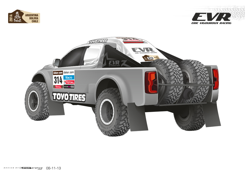 Illustration for article titled Eric Vigouroux And āBallisticā BJ Baldwin With New EVR Proto VX-101 Rally Raid Concept In Le Dakar 2014